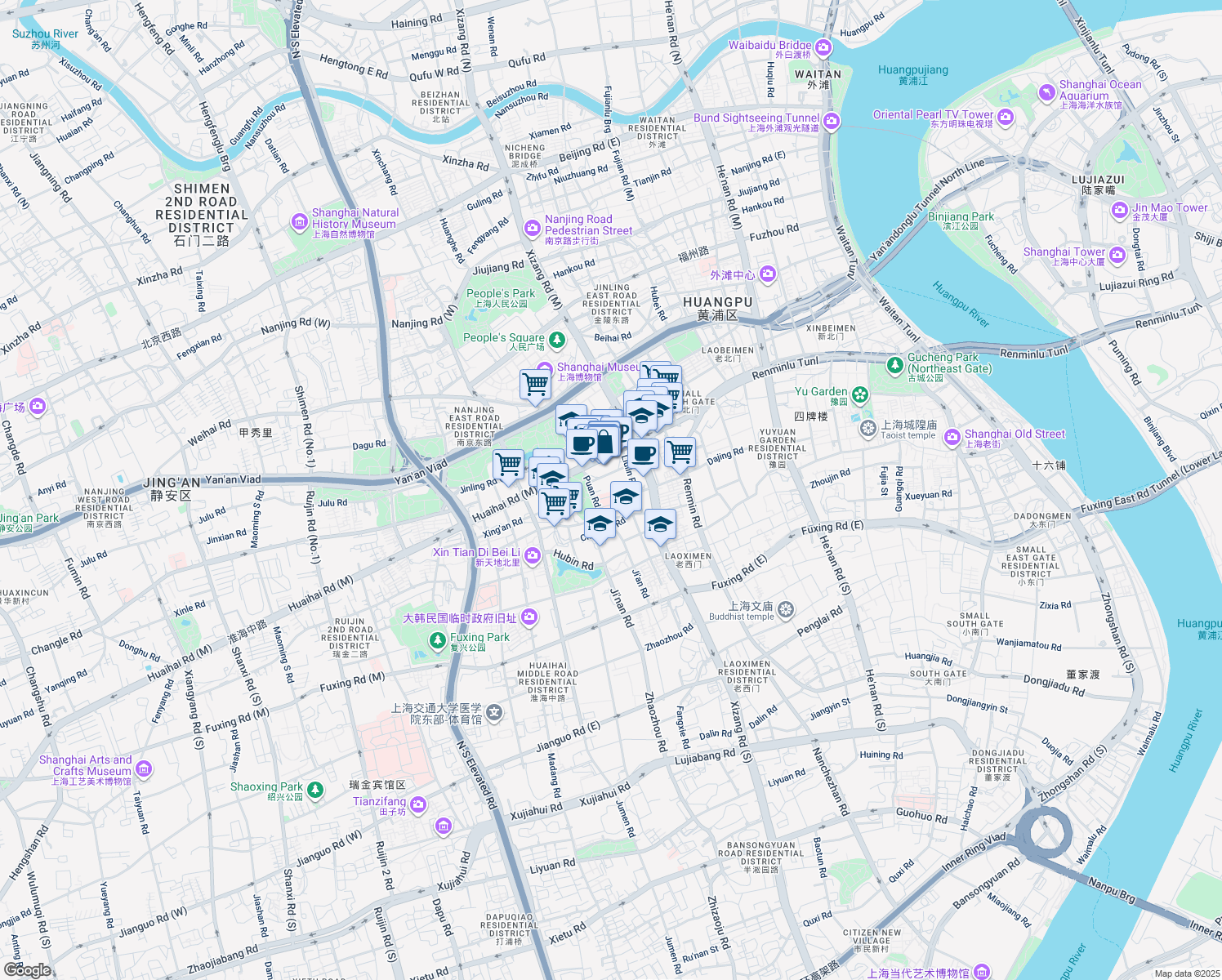map of restaurants, bars, coffee shops, grocery stores, and more near in 