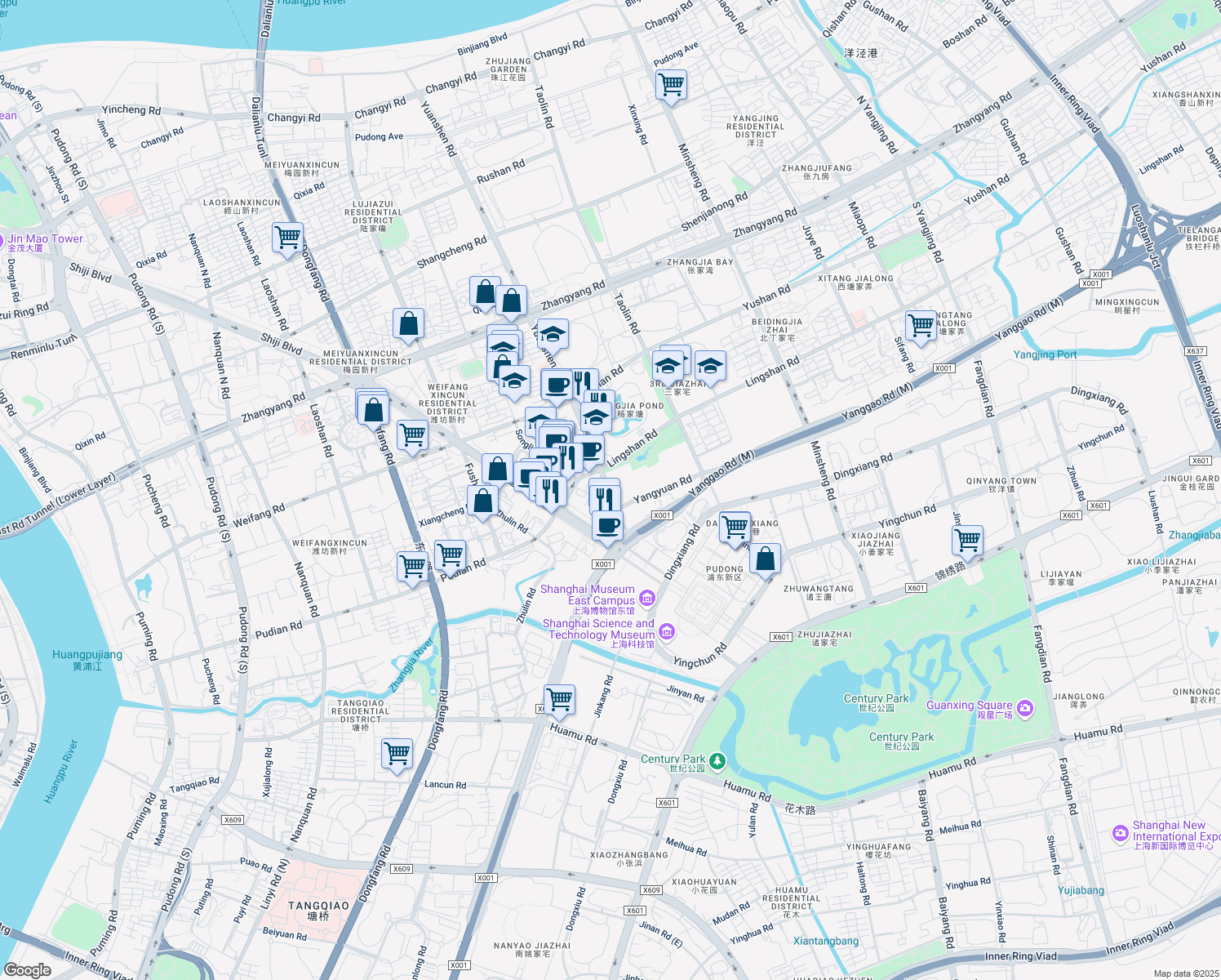 map of restaurants, bars, coffee shops, grocery stores, and more near in 