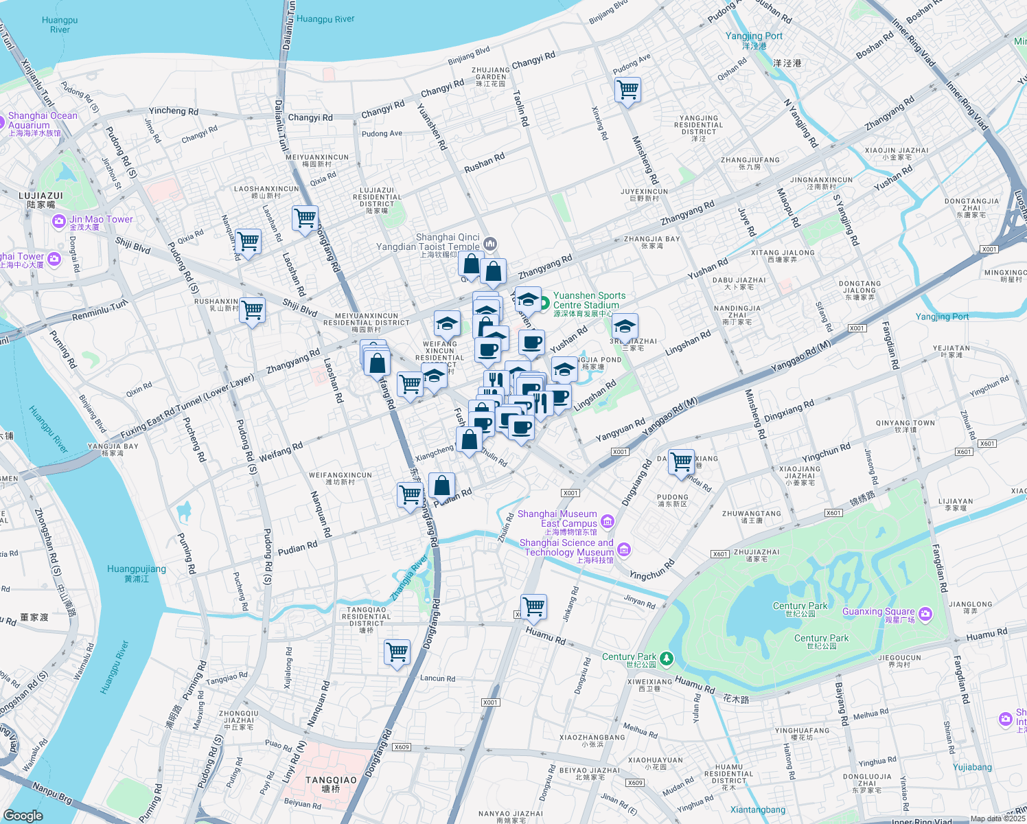 map of restaurants, bars, coffee shops, grocery stores, and more near in 