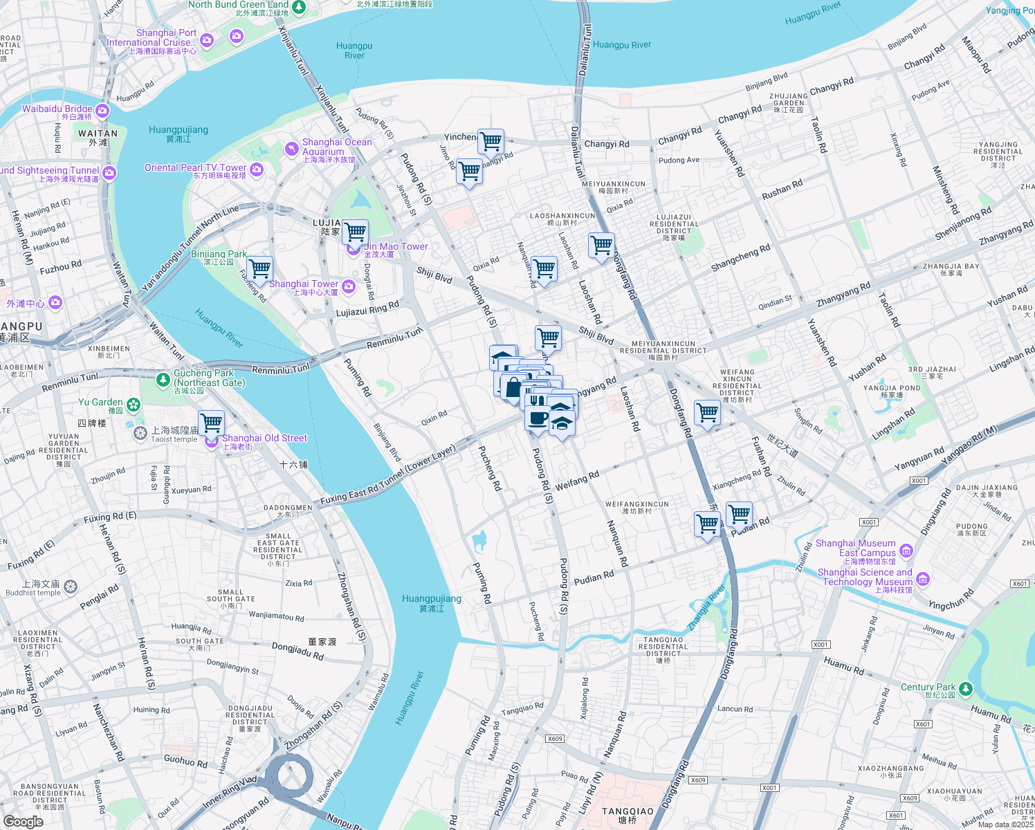 map of restaurants, bars, coffee shops, grocery stores, and more near in 