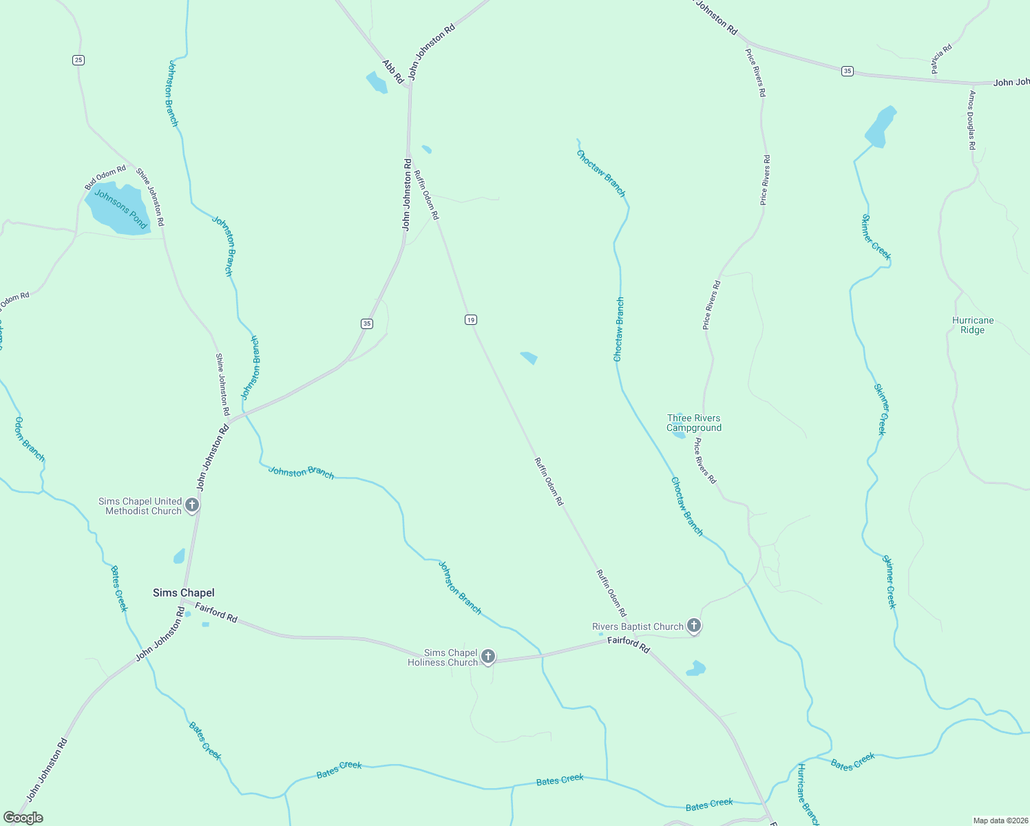 map of restaurants, bars, coffee shops, grocery stores, and more near Ruffin Odom Road in McIntosh