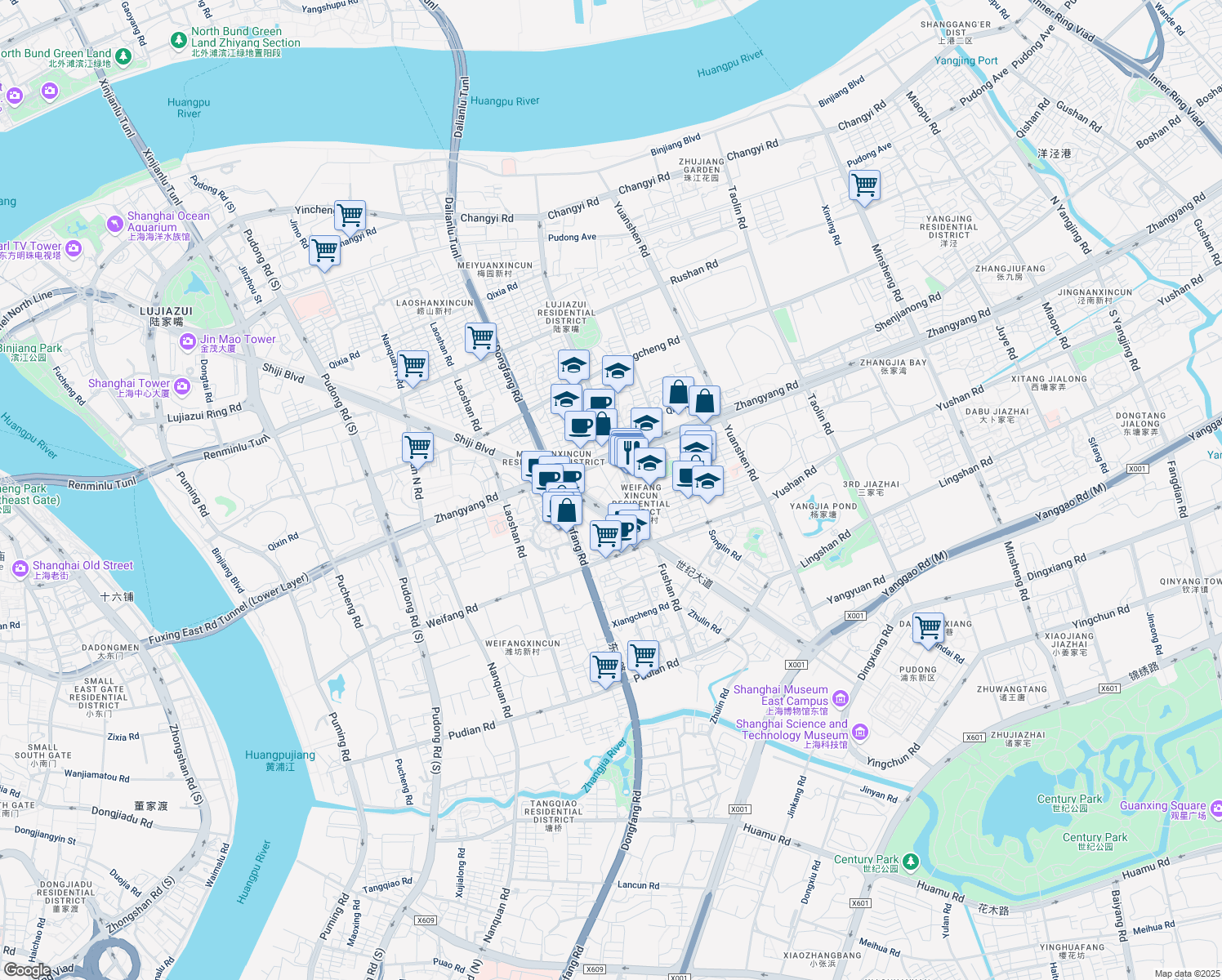 map of restaurants, bars, coffee shops, grocery stores, and more near in 
