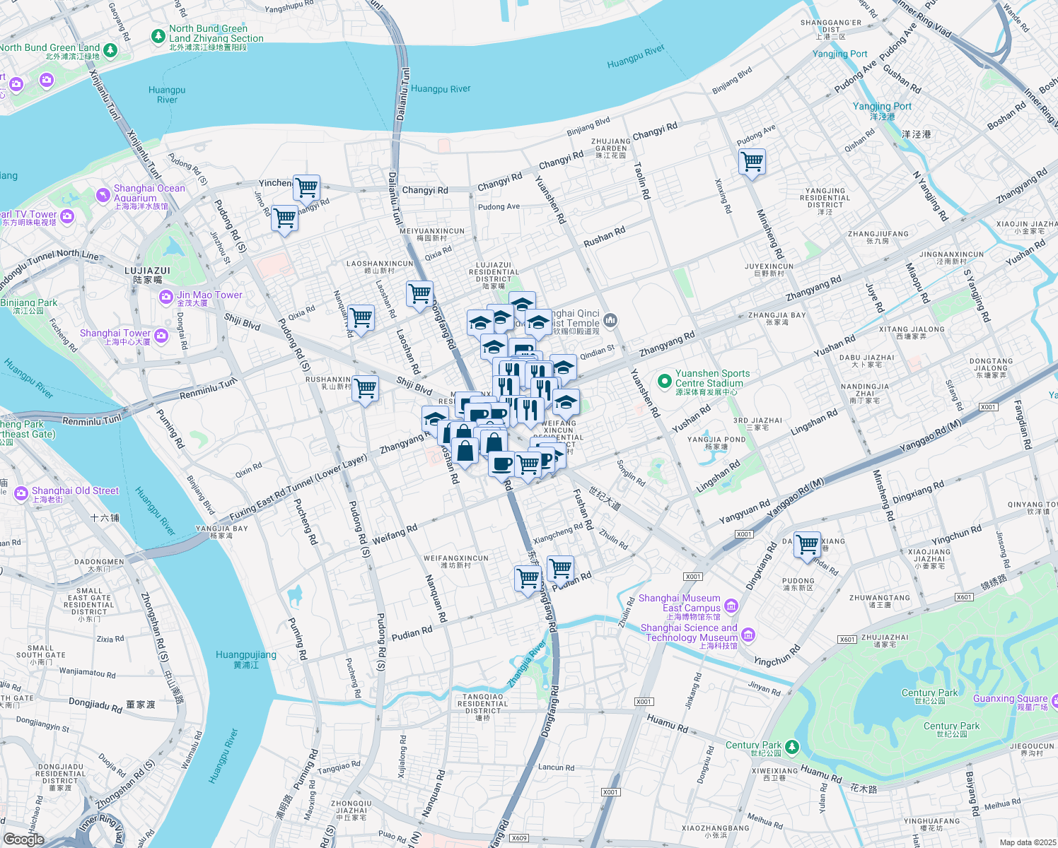map of restaurants, bars, coffee shops, grocery stores, and more near in 