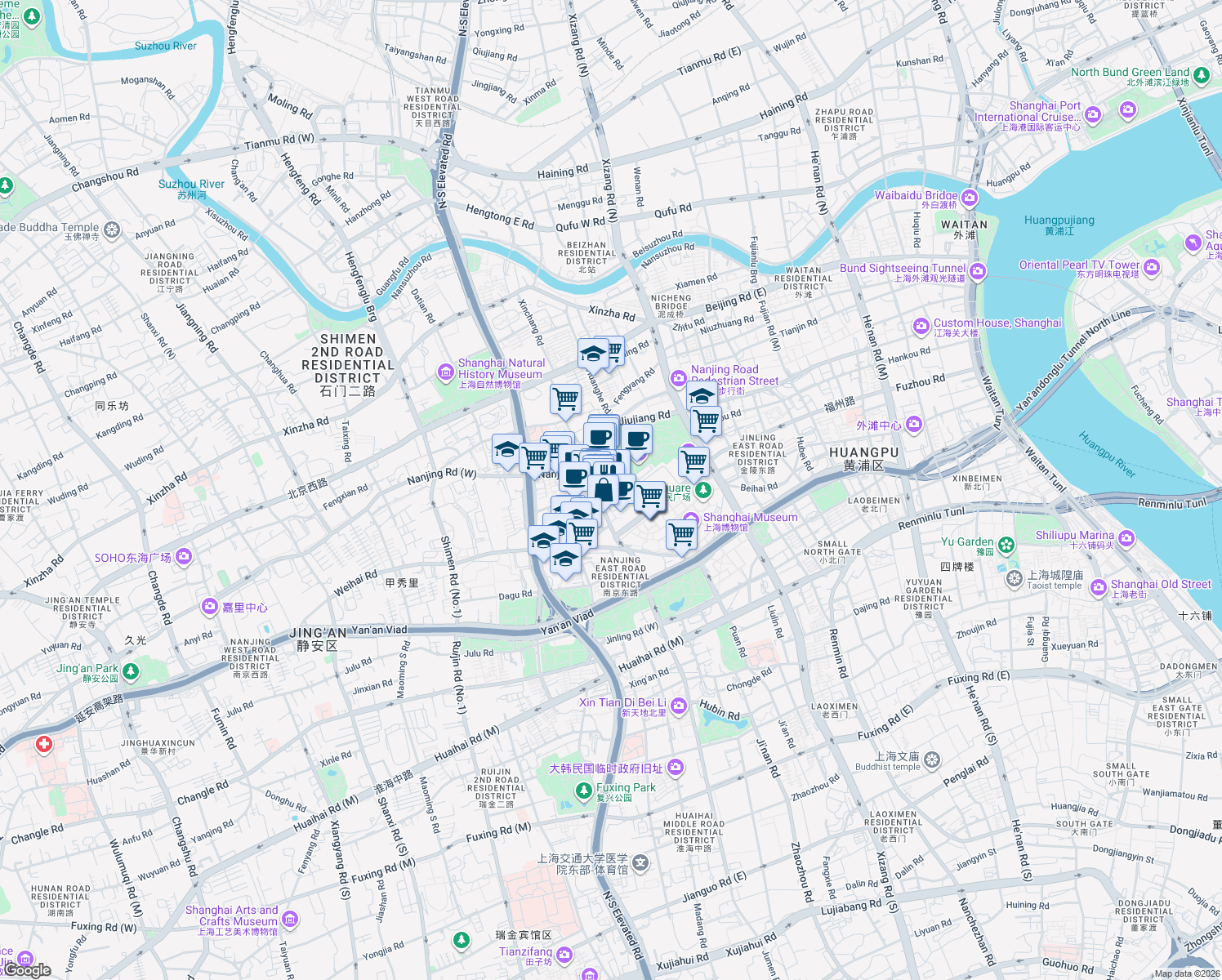map of restaurants, bars, coffee shops, grocery stores, and more near in 