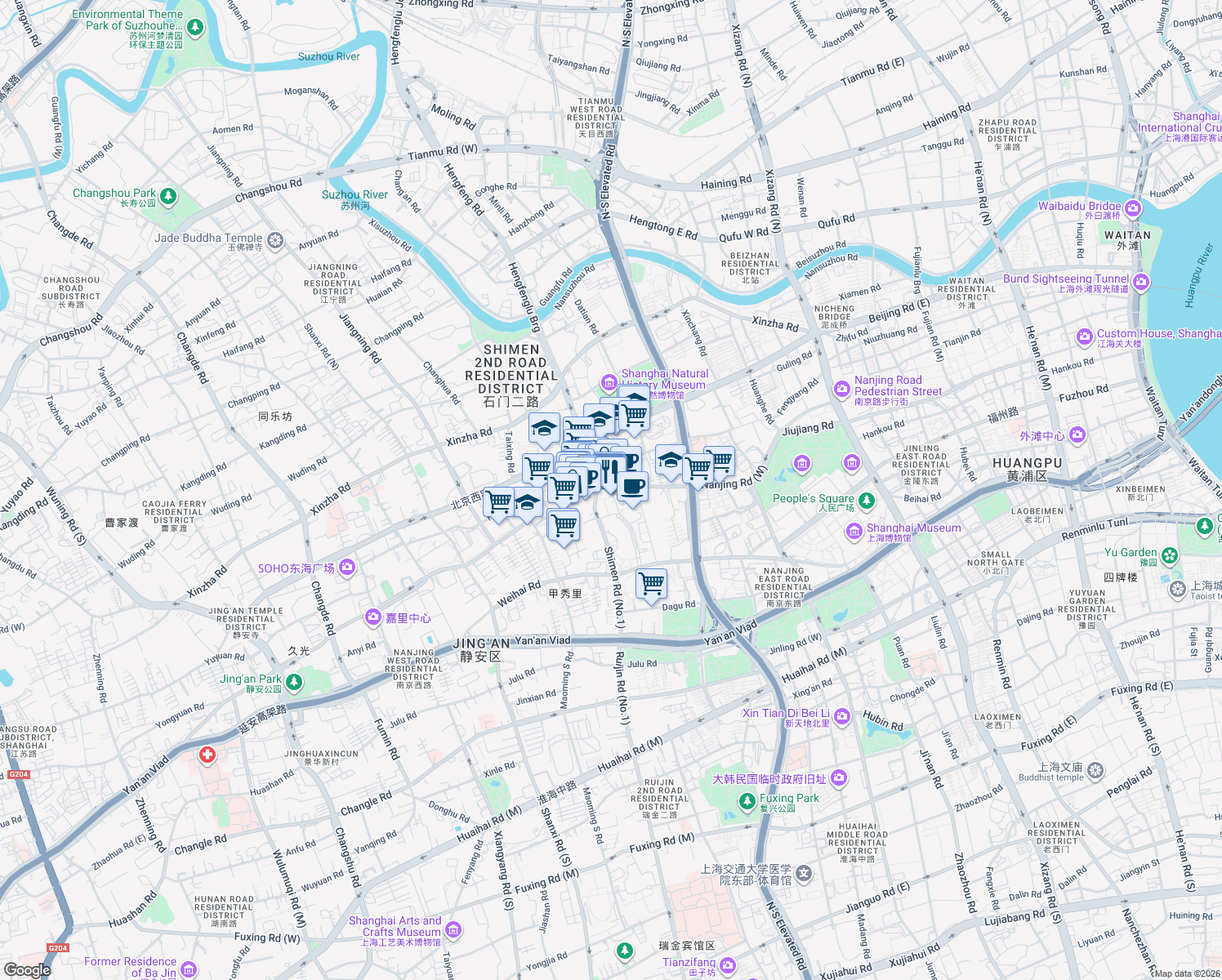 map of restaurants, bars, coffee shops, grocery stores, and more near in 