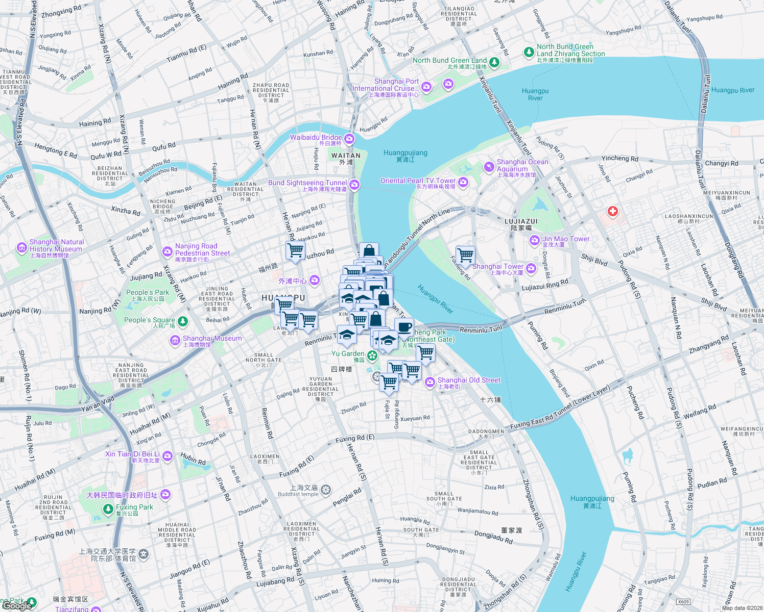 map of restaurants, bars, coffee shops, grocery stores, and more near in 