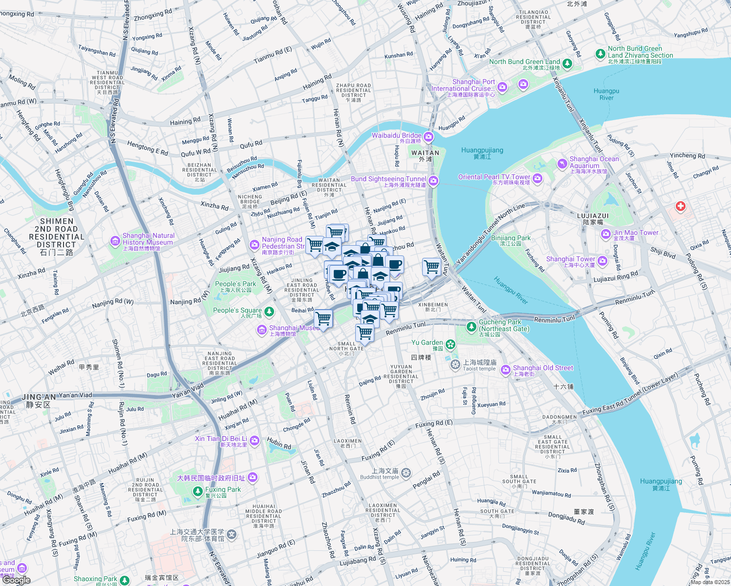map of restaurants, bars, coffee shops, grocery stores, and more near in 