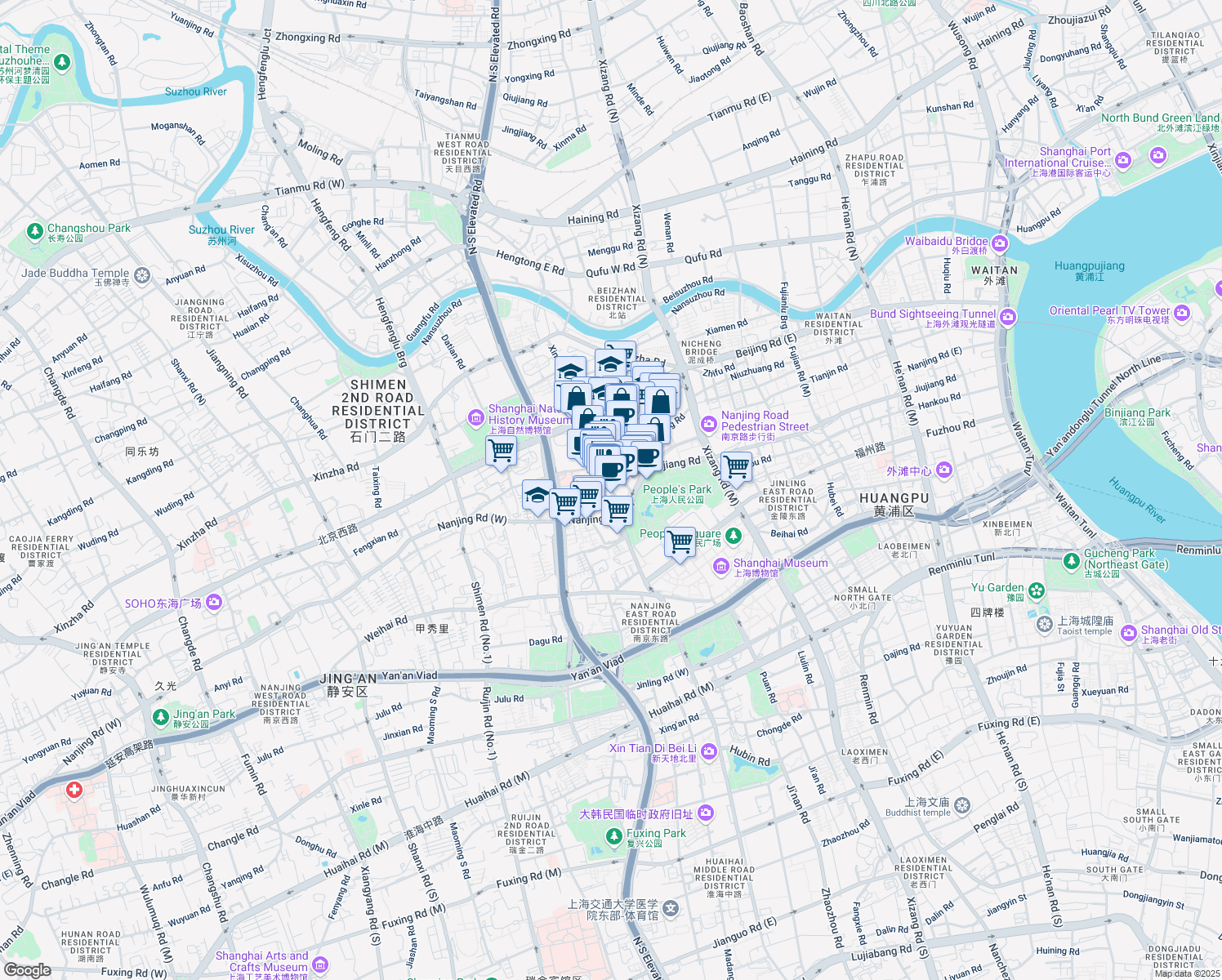 map of restaurants, bars, coffee shops, grocery stores, and more near in 