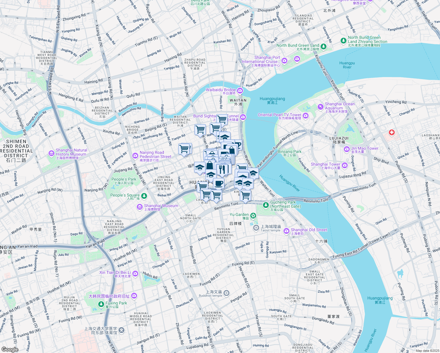 map of restaurants, bars, coffee shops, grocery stores, and more near in 