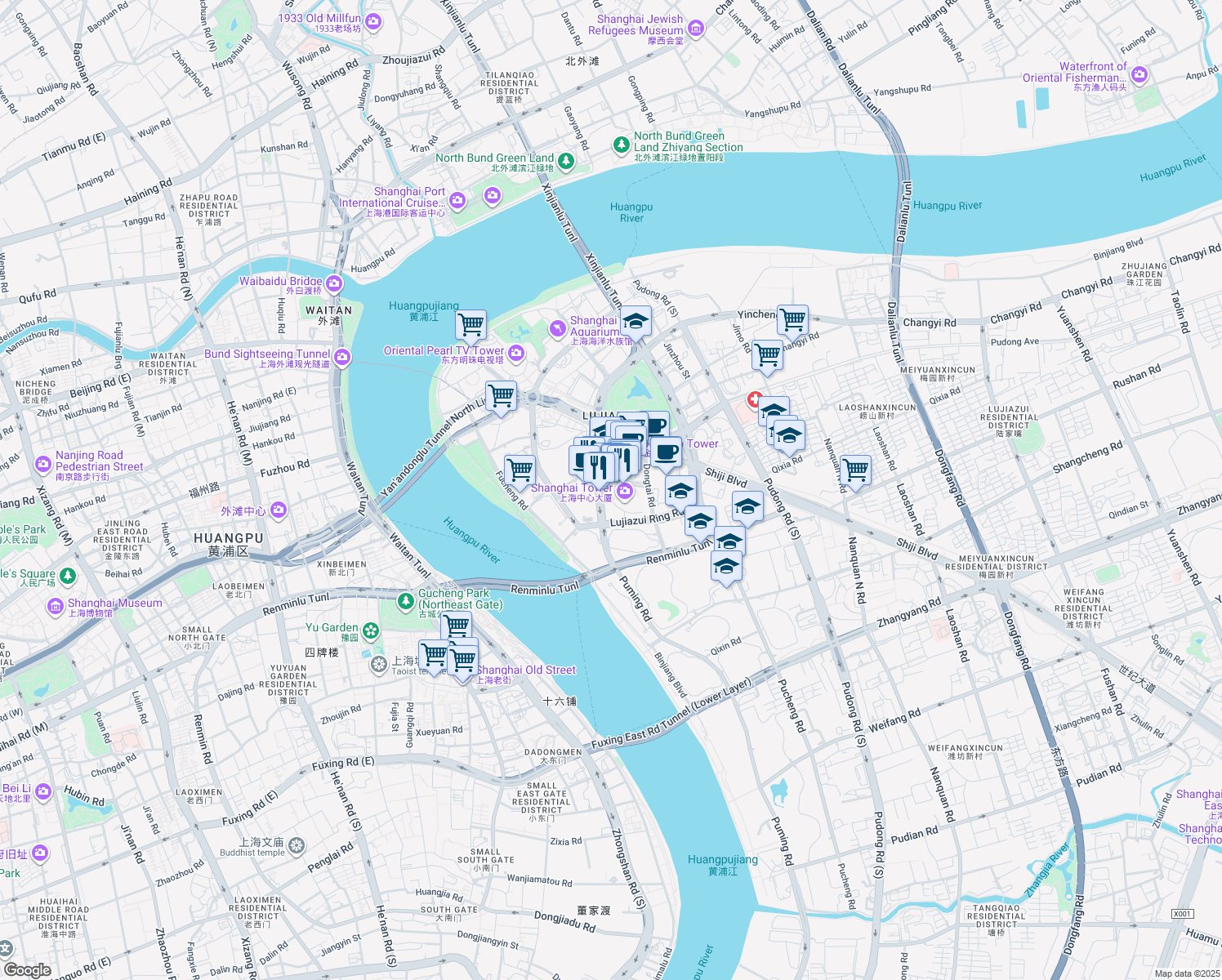 map of restaurants, bars, coffee shops, grocery stores, and more near in 