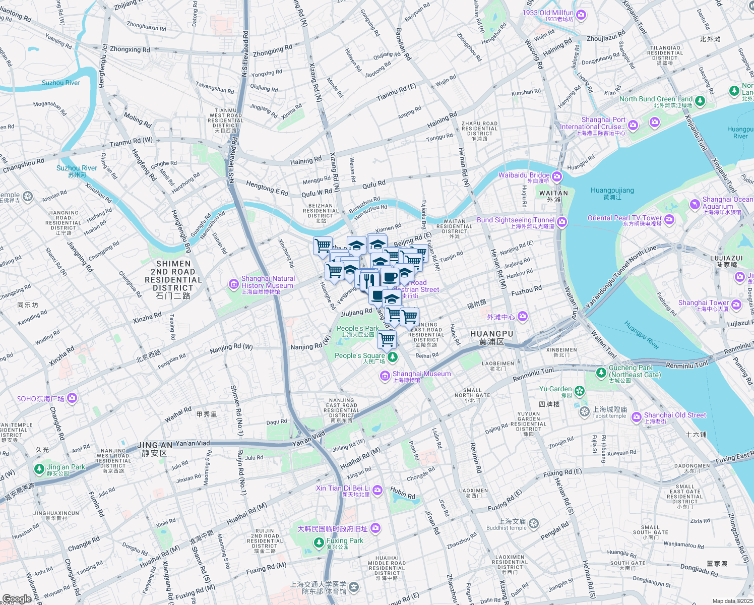 map of restaurants, bars, coffee shops, grocery stores, and more near in 