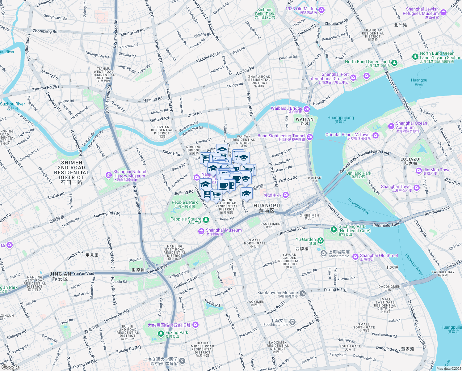 map of restaurants, bars, coffee shops, grocery stores, and more near in 