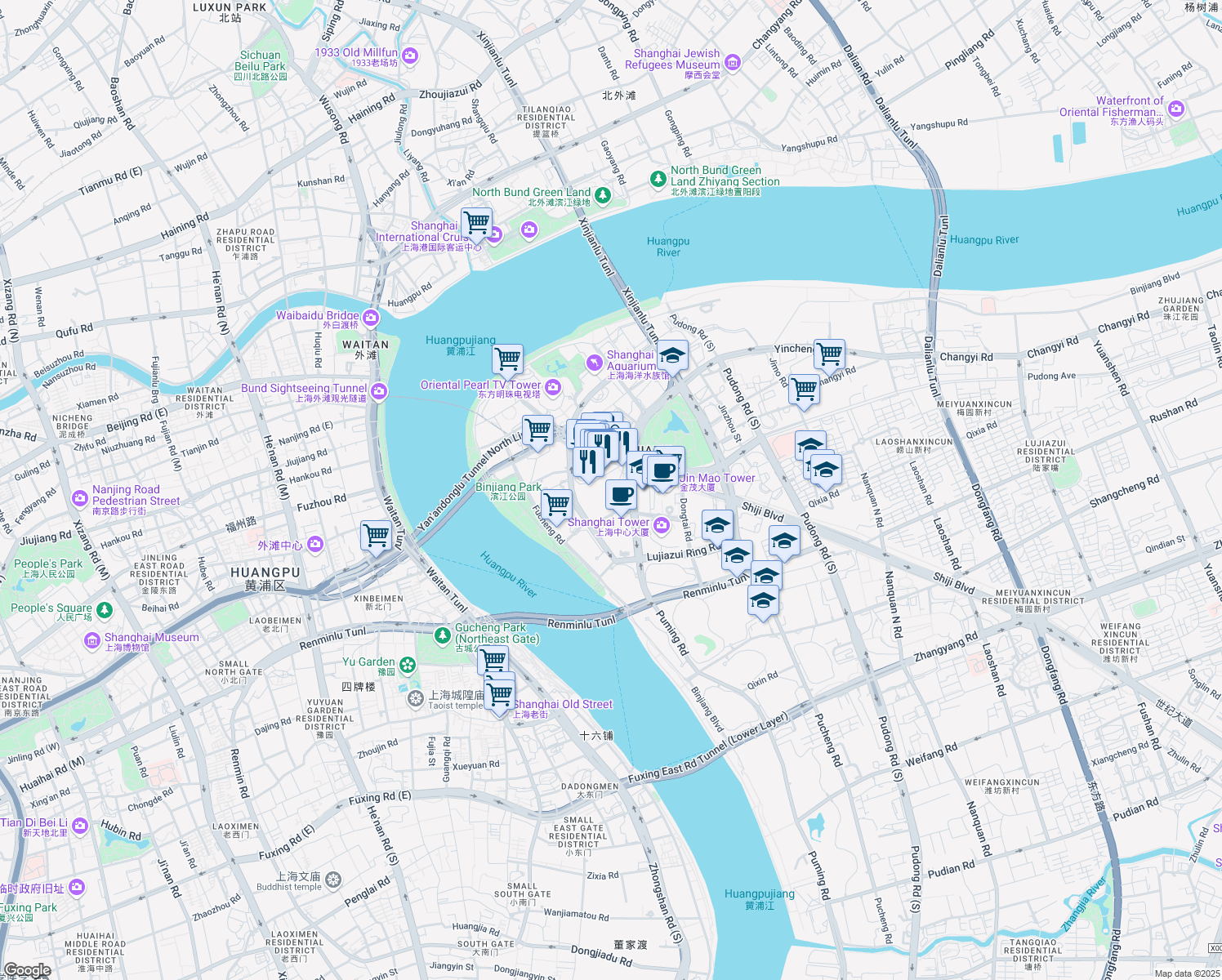 map of restaurants, bars, coffee shops, grocery stores, and more near in 