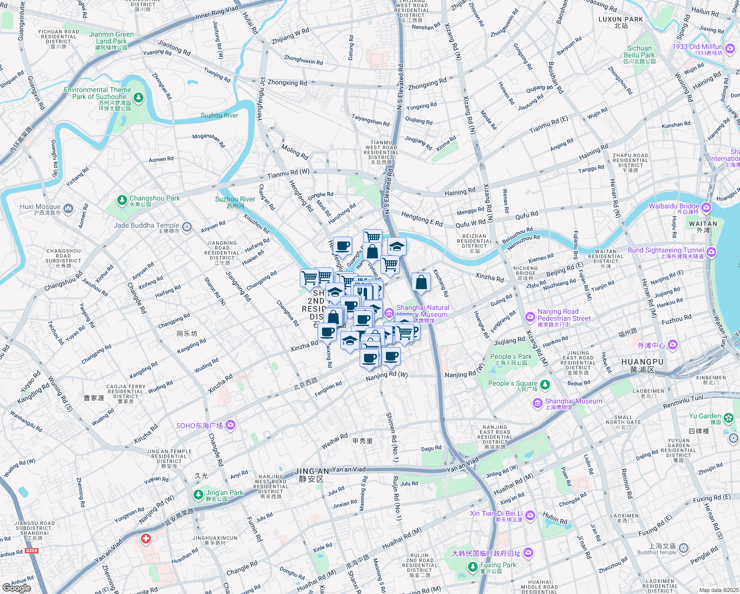 map of restaurants, bars, coffee shops, grocery stores, and more near in 