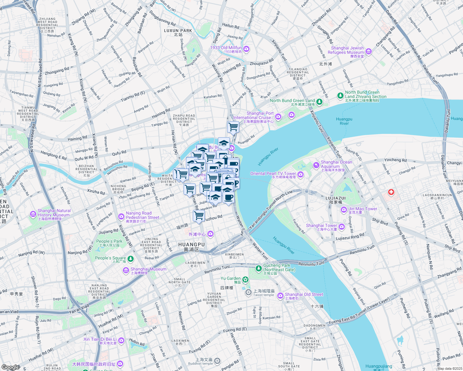 map of restaurants, bars, coffee shops, grocery stores, and more near in 