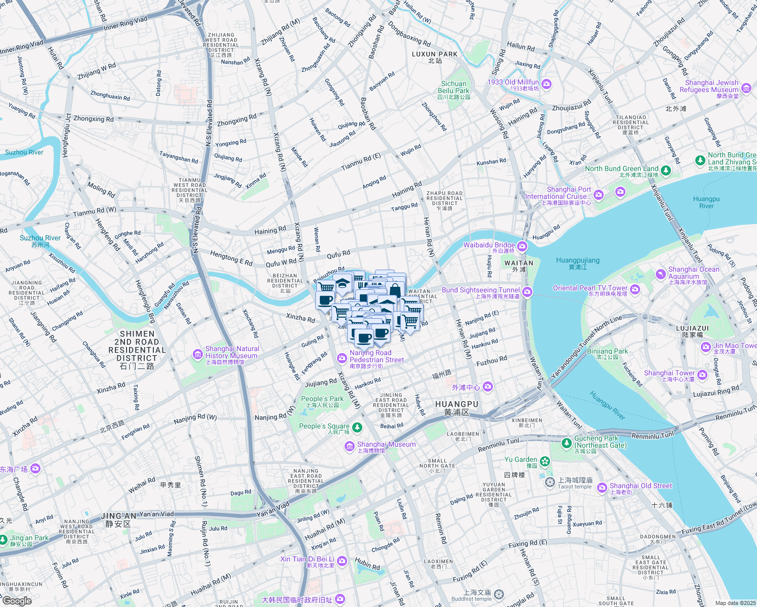 map of restaurants, bars, coffee shops, grocery stores, and more near in 