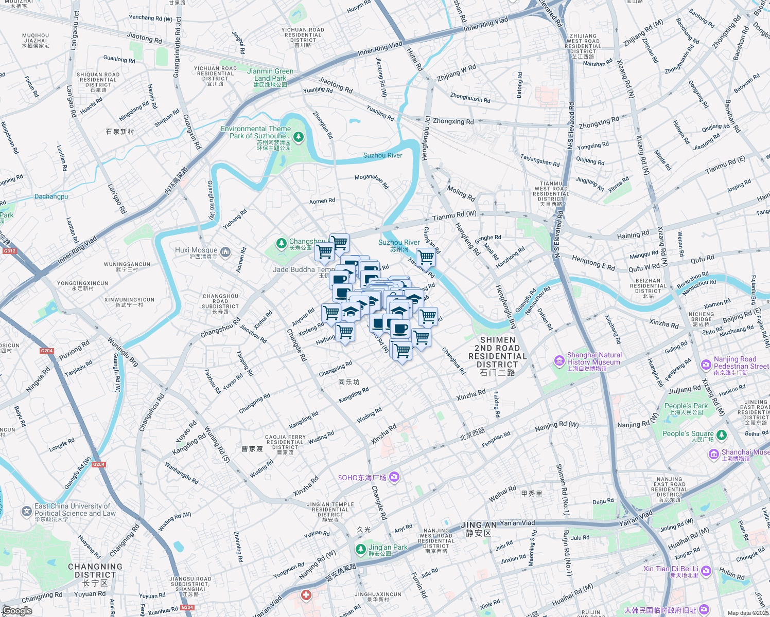map of restaurants, bars, coffee shops, grocery stores, and more near in 