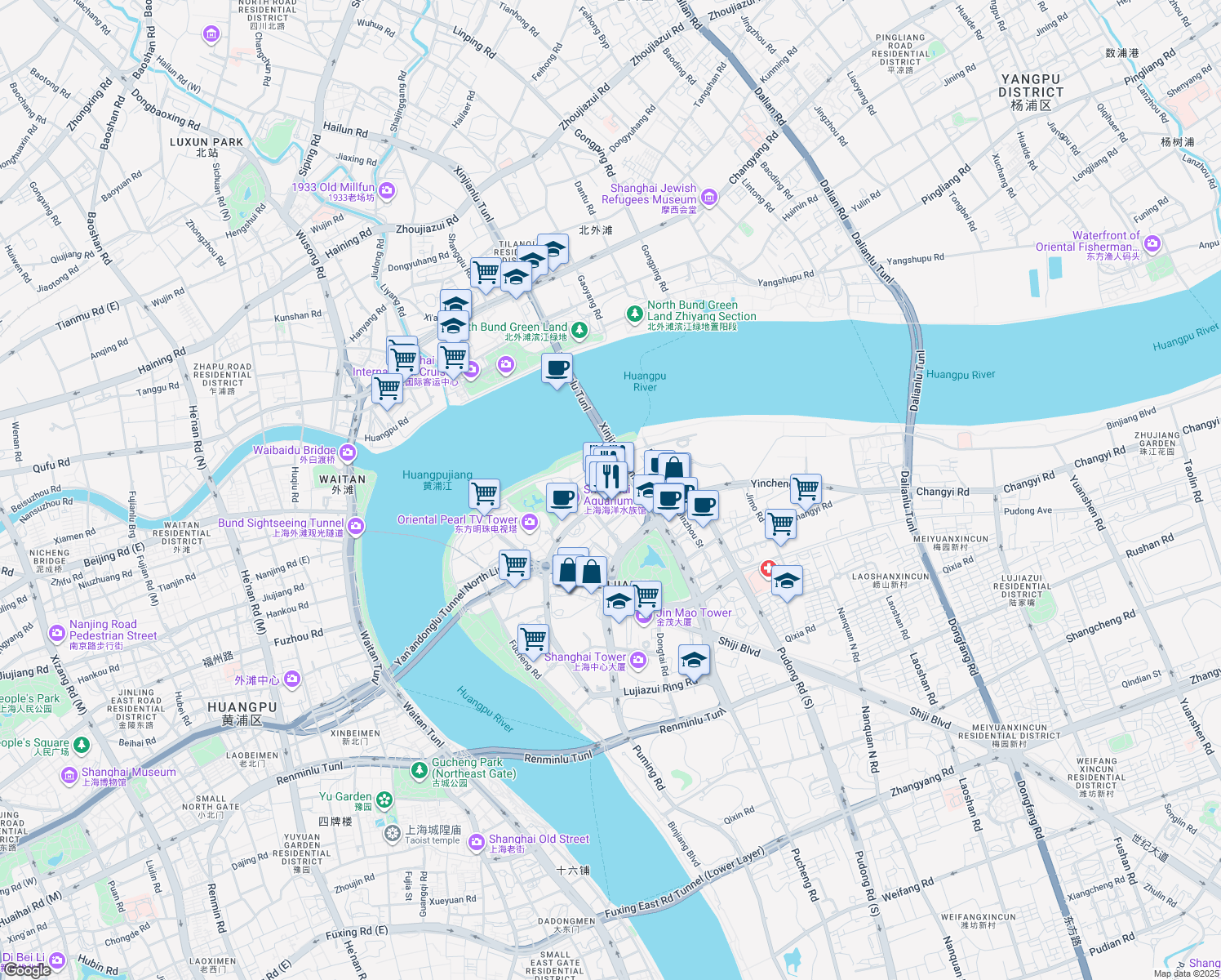 map of restaurants, bars, coffee shops, grocery stores, and more near in 