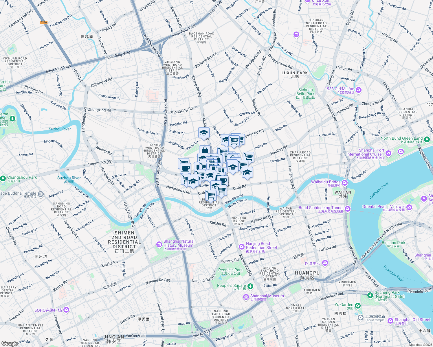 map of restaurants, bars, coffee shops, grocery stores, and more near in 
