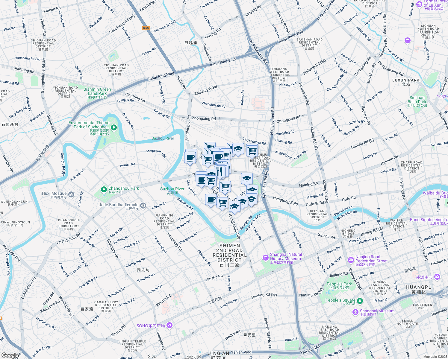 map of restaurants, bars, coffee shops, grocery stores, and more near in 