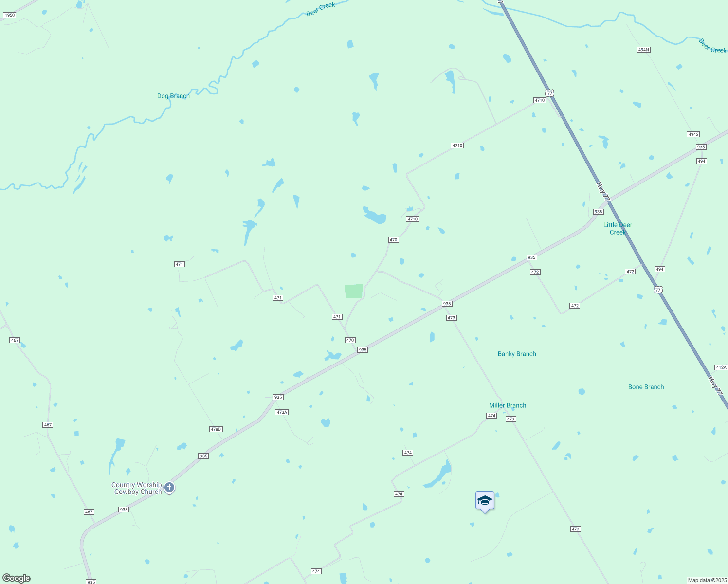 map of restaurants, bars, coffee shops, grocery stores, and more near County Road 470 in Lott