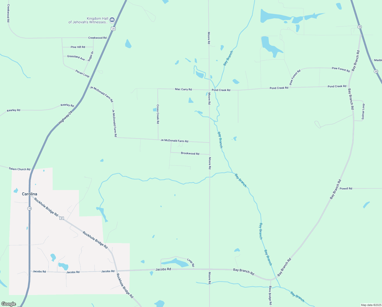 map of restaurants, bars, coffee shops, grocery stores, and more near 12300 Brookwood Road in Andalusia