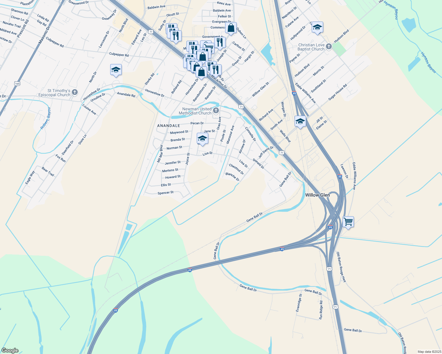 map of restaurants, bars, coffee shops, grocery stores, and more near 5810 Richard Avenue in Alexandria