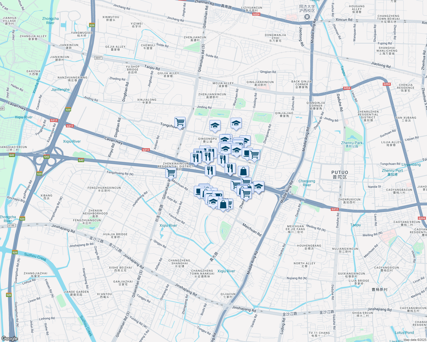 map of restaurants, bars, coffee shops, grocery stores, and more near in 