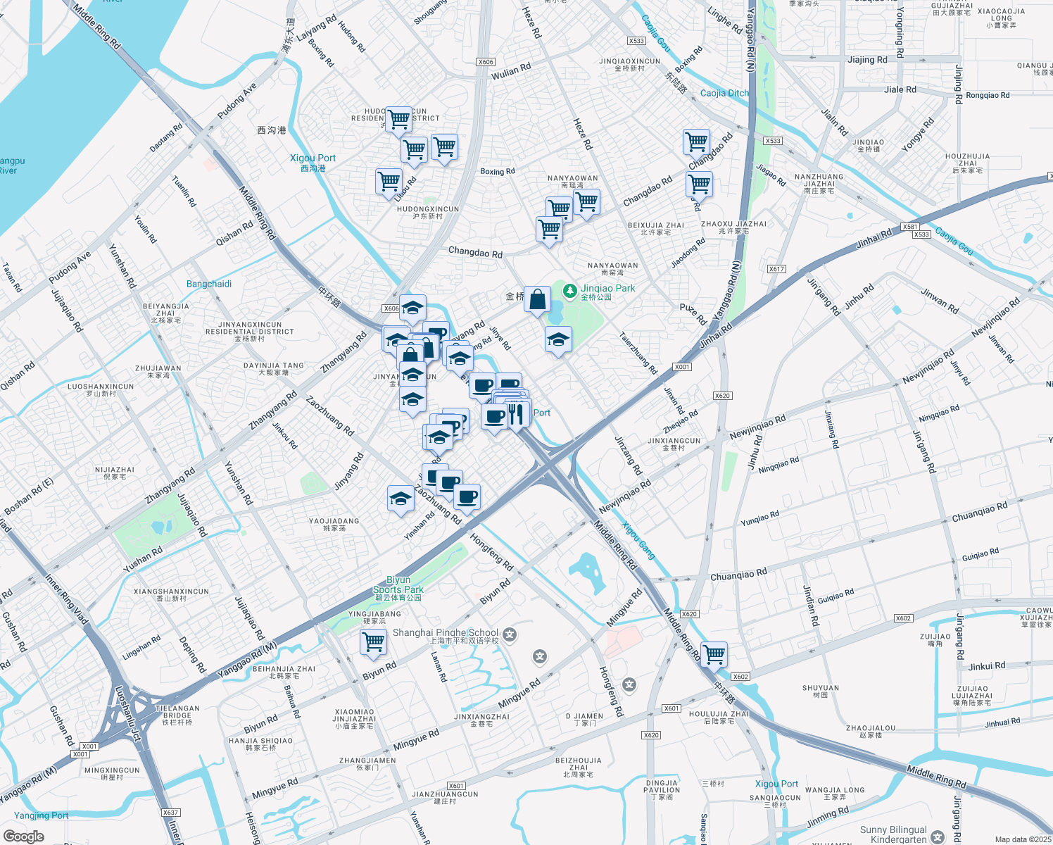 map of restaurants, bars, coffee shops, grocery stores, and more near in 