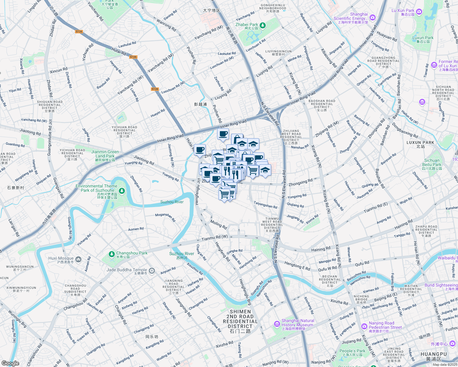map of restaurants, bars, coffee shops, grocery stores, and more near in 