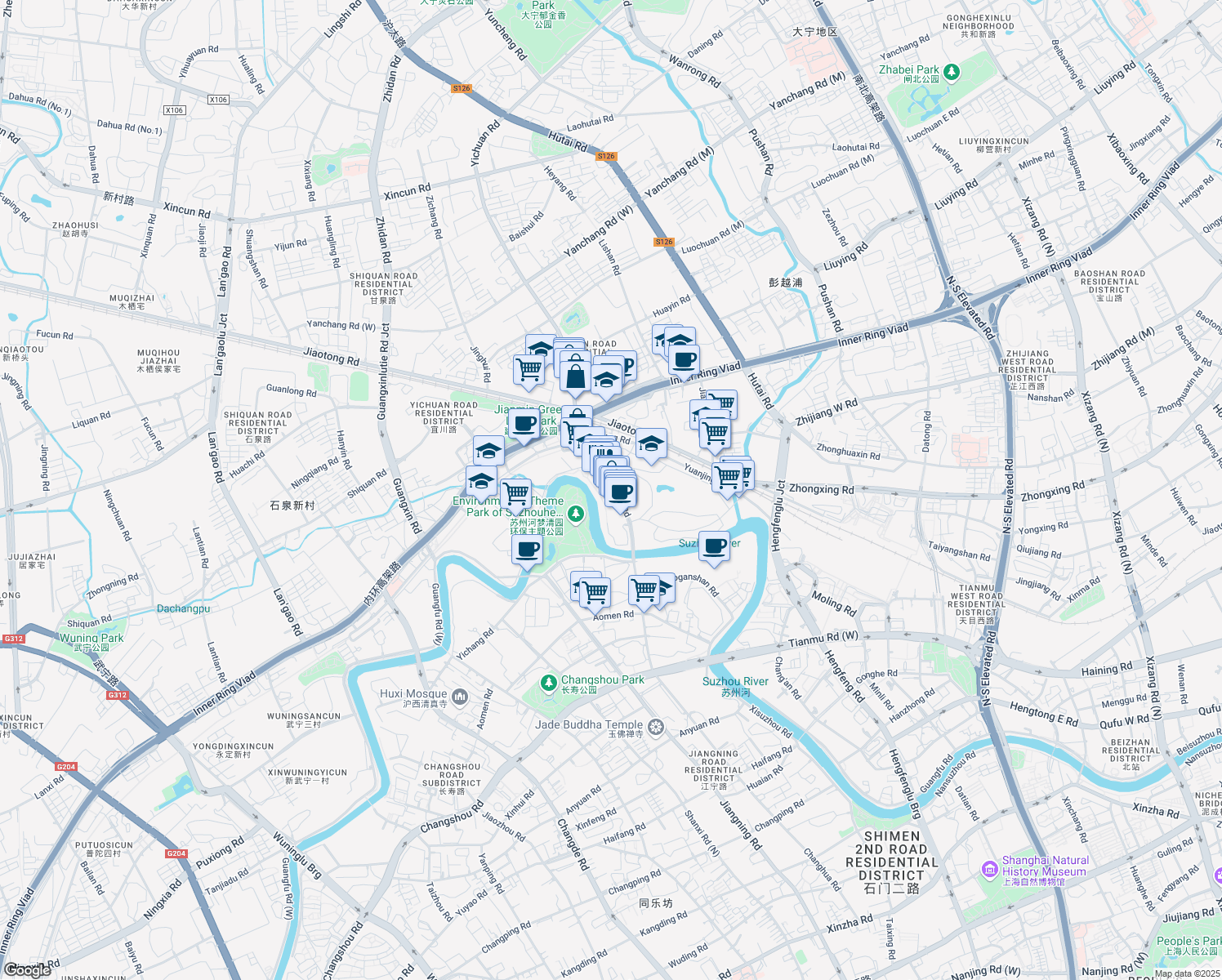 map of restaurants, bars, coffee shops, grocery stores, and more near in 