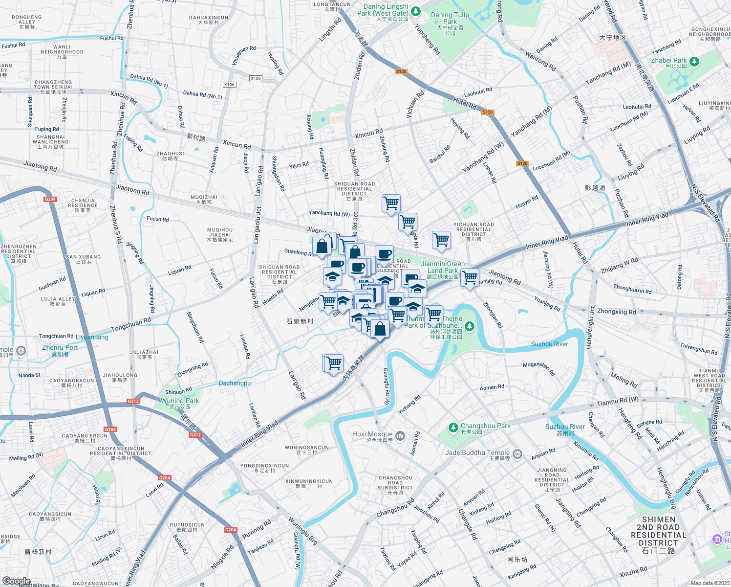 map of restaurants, bars, coffee shops, grocery stores, and more near in 