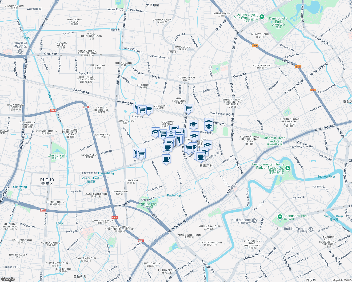 map of restaurants, bars, coffee shops, grocery stores, and more near in 