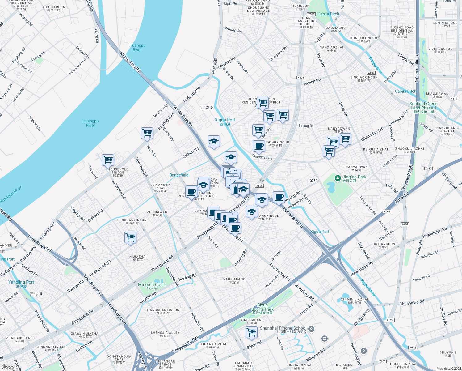 map of restaurants, bars, coffee shops, grocery stores, and more near in 