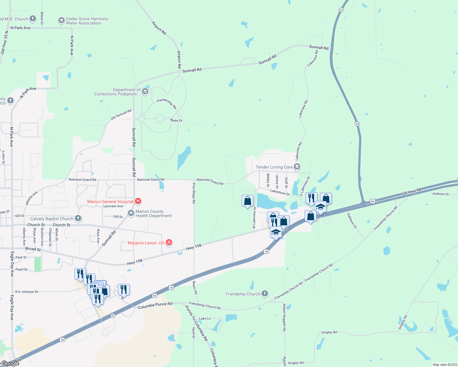 map of restaurants, bars, coffee shops, grocery stores, and more near 1888 National Guard Rd in Columbia