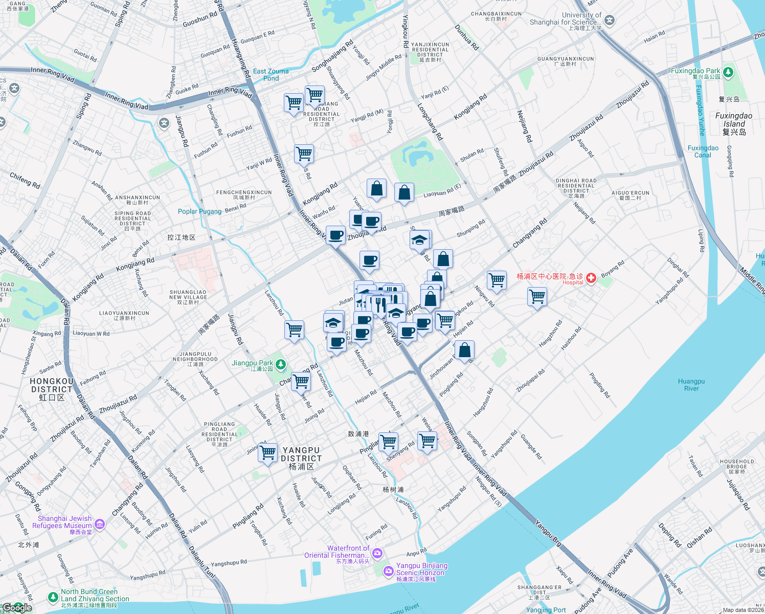 map of restaurants, bars, coffee shops, grocery stores, and more near in 