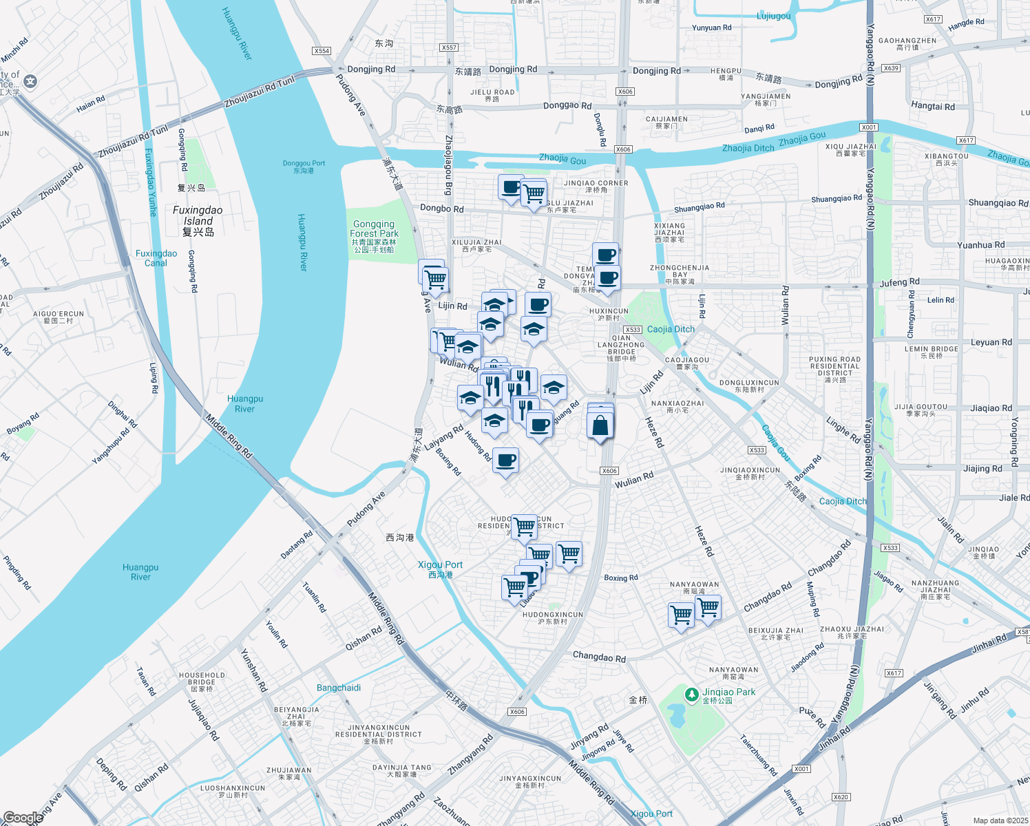 map of restaurants, bars, coffee shops, grocery stores, and more near in 