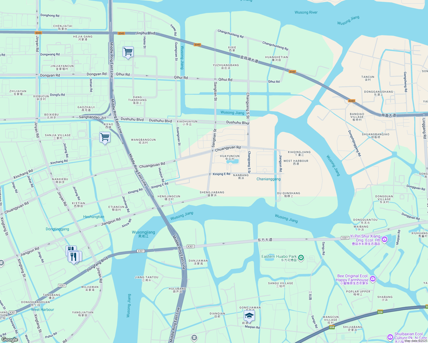 map of restaurants, bars, coffee shops, grocery stores, and more near in Suzhou