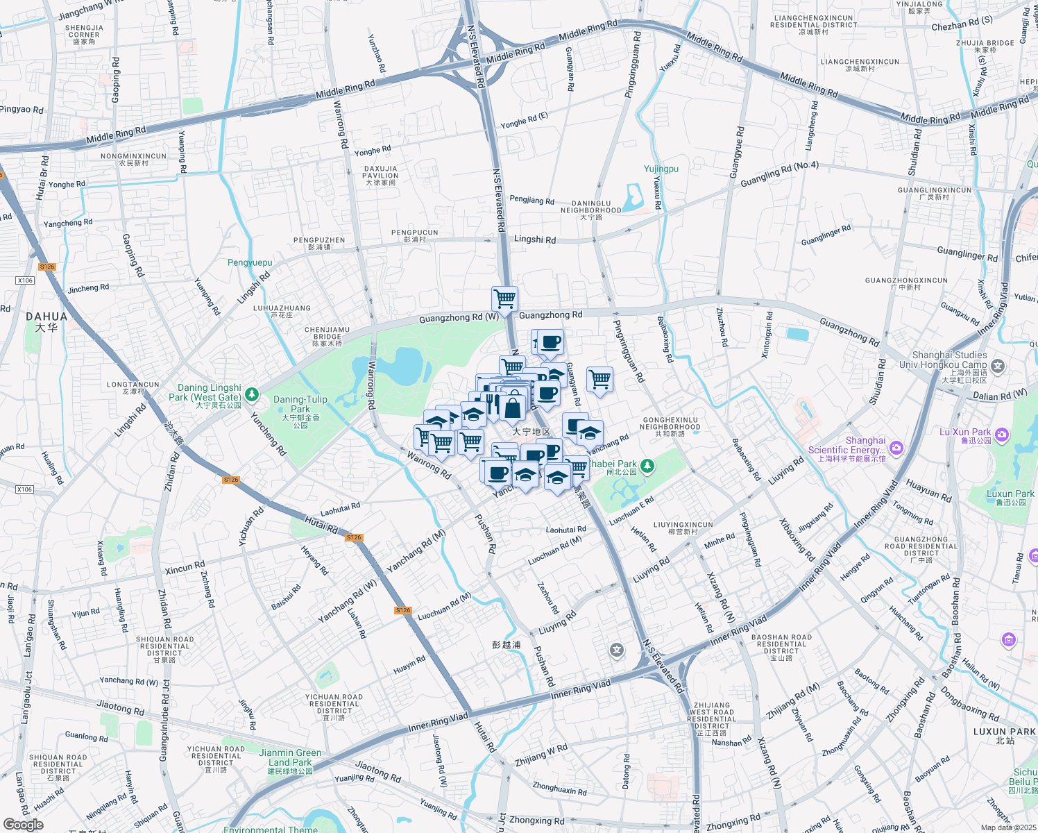 map of restaurants, bars, coffee shops, grocery stores, and more near in 
