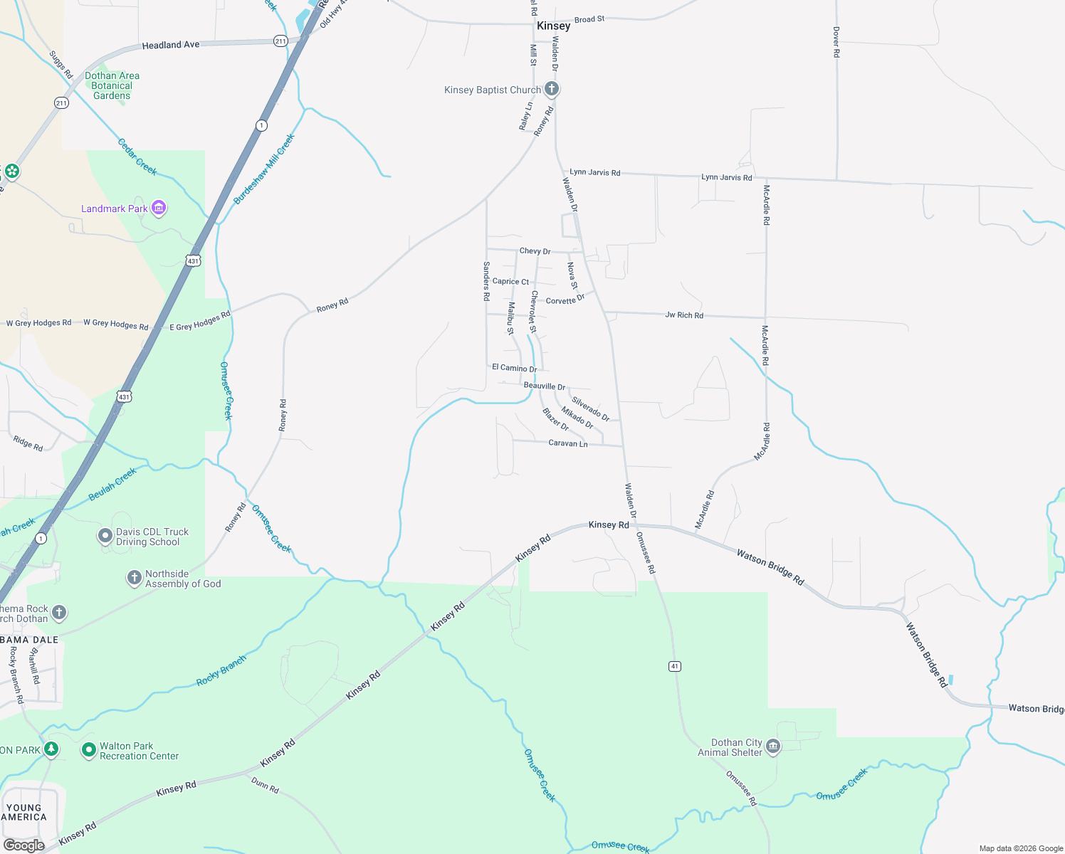 map of restaurants, bars, coffee shops, grocery stores, and more near 52 Fleetside Ct in Kinsey