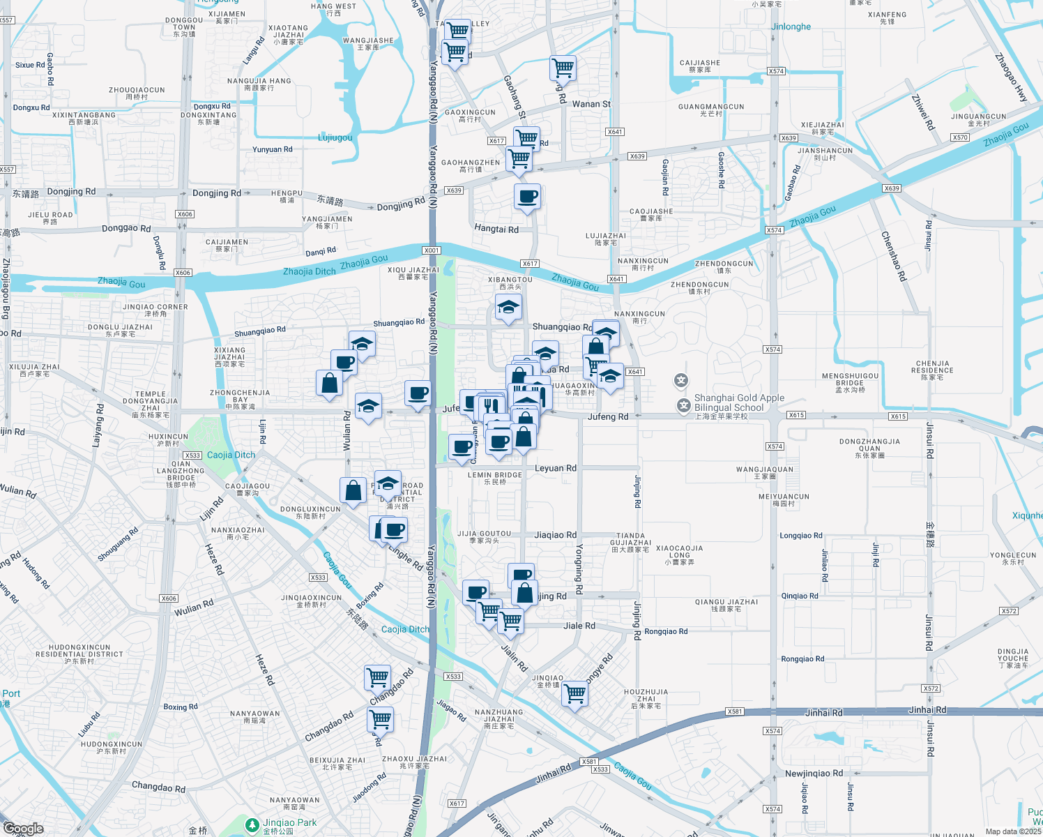 map of restaurants, bars, coffee shops, grocery stores, and more near in 