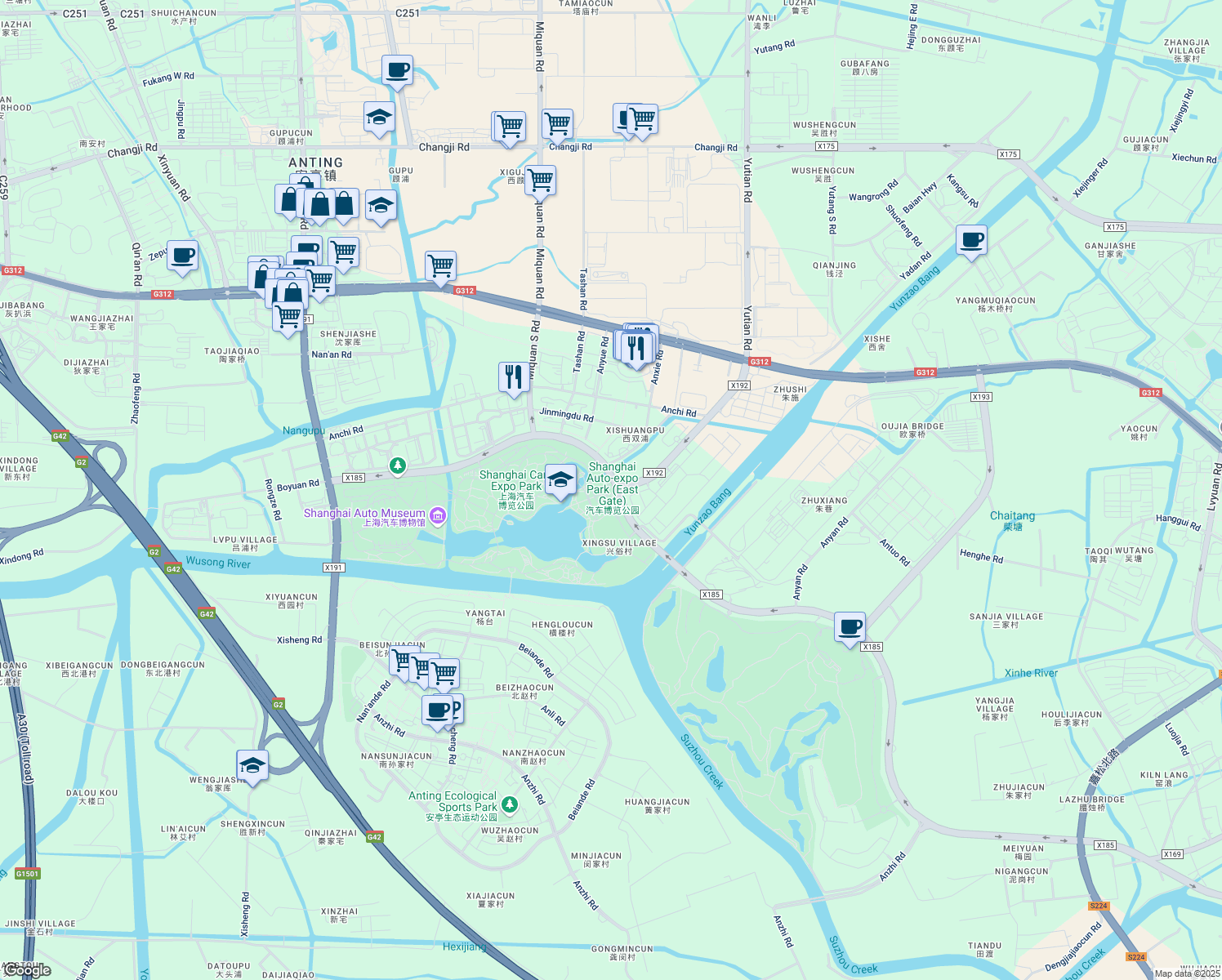 map of restaurants, bars, coffee shops, grocery stores, and more near in 