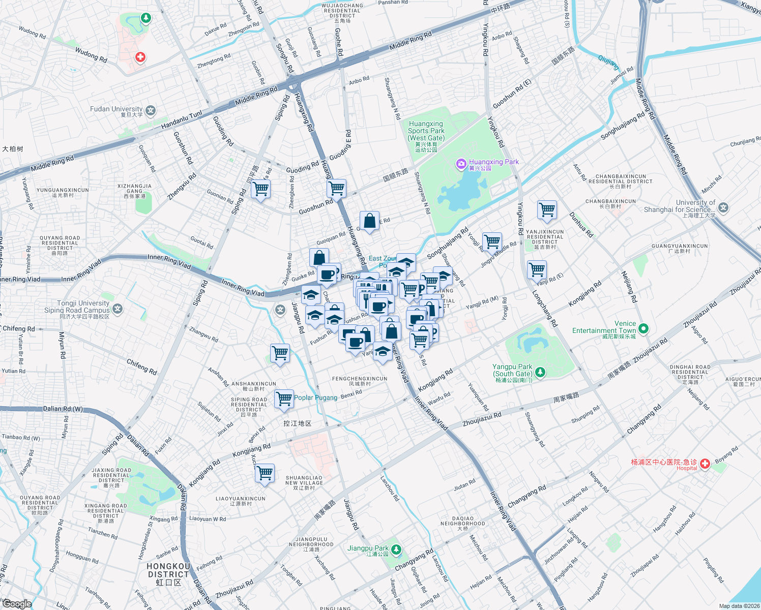map of restaurants, bars, coffee shops, grocery stores, and more near in 