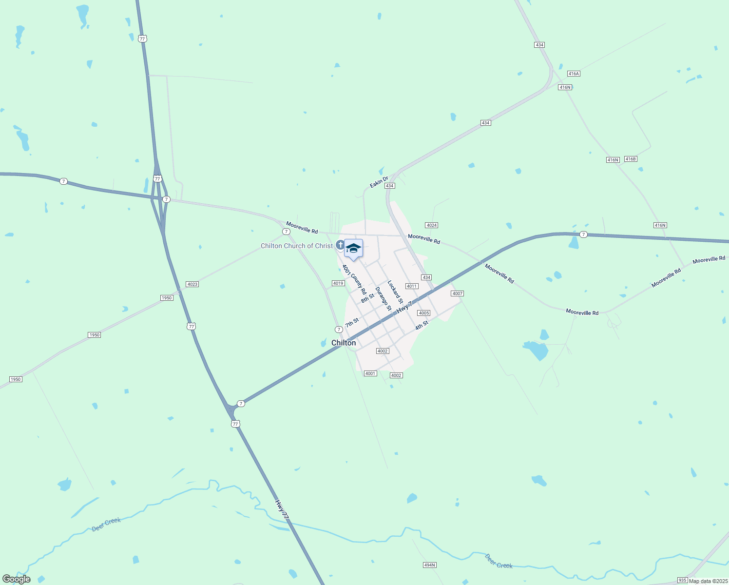 map of restaurants, bars, coffee shops, grocery stores, and more near 135 County Road 4014 in Chilton