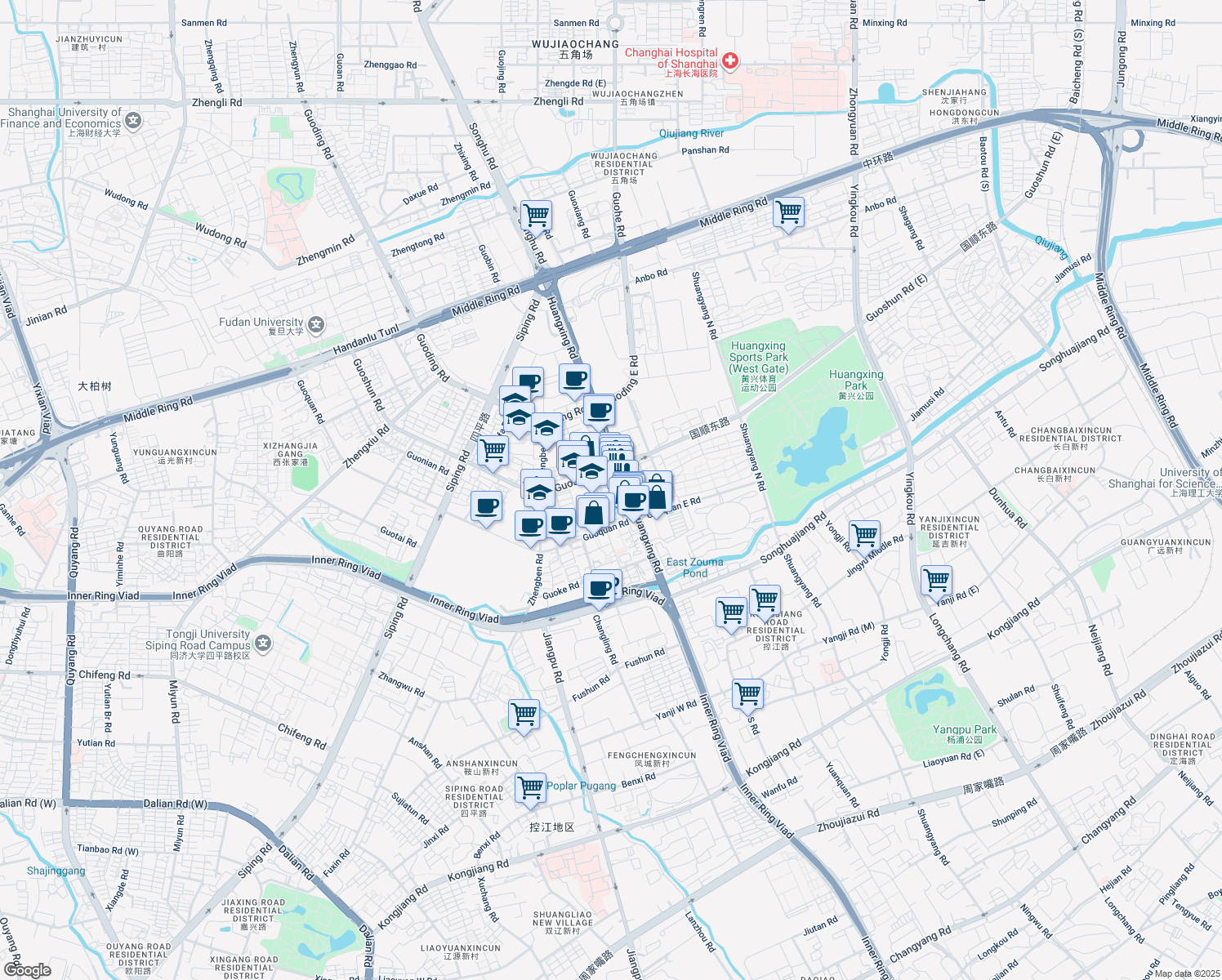 map of restaurants, bars, coffee shops, grocery stores, and more near in 