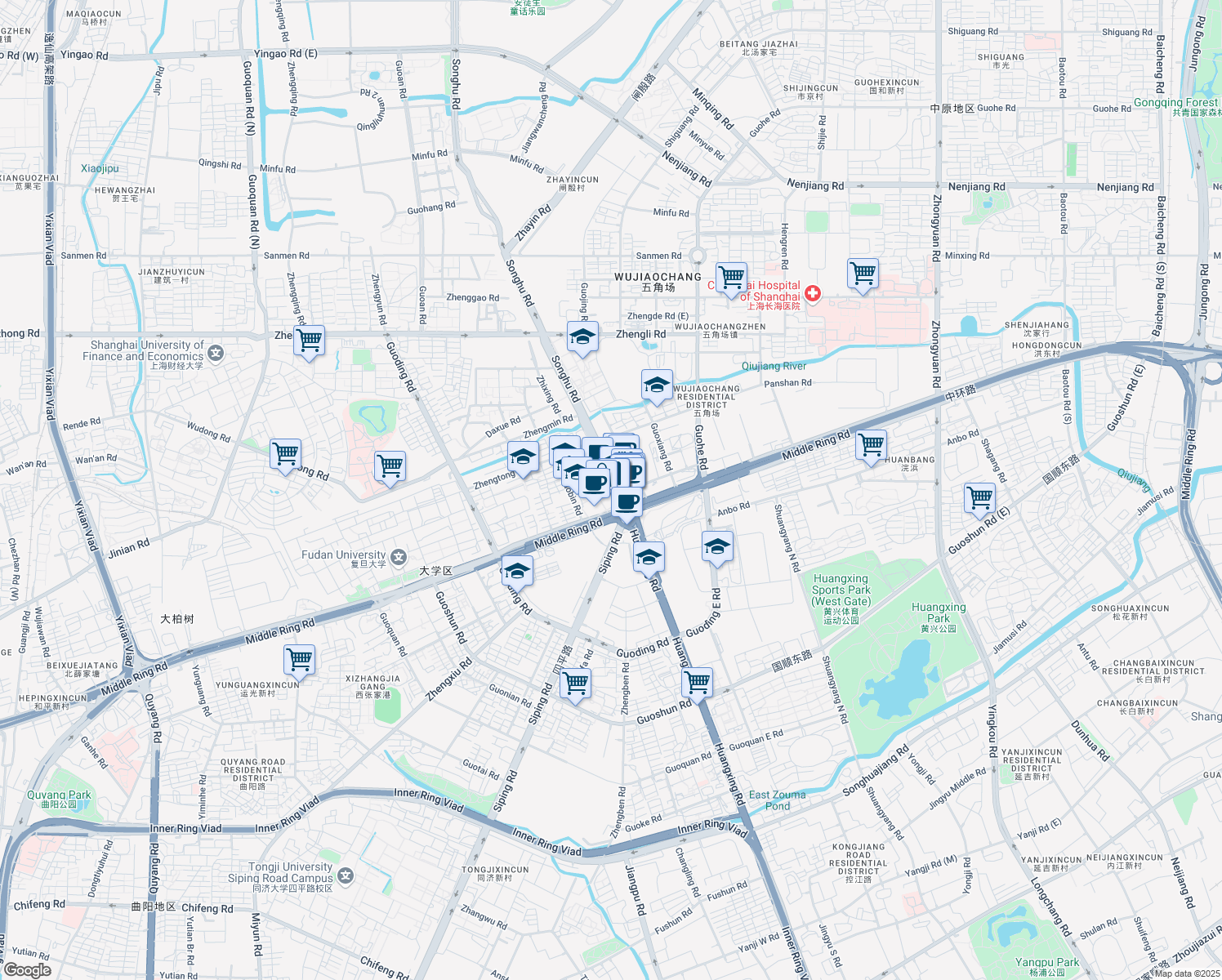 map of restaurants, bars, coffee shops, grocery stores, and more near in 