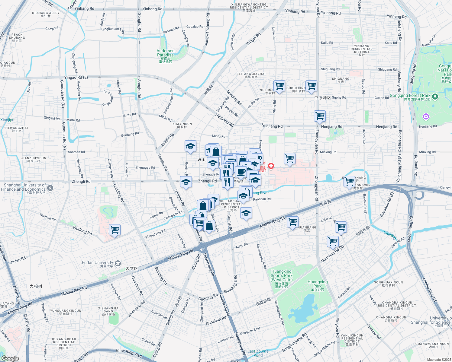 map of restaurants, bars, coffee shops, grocery stores, and more near in 