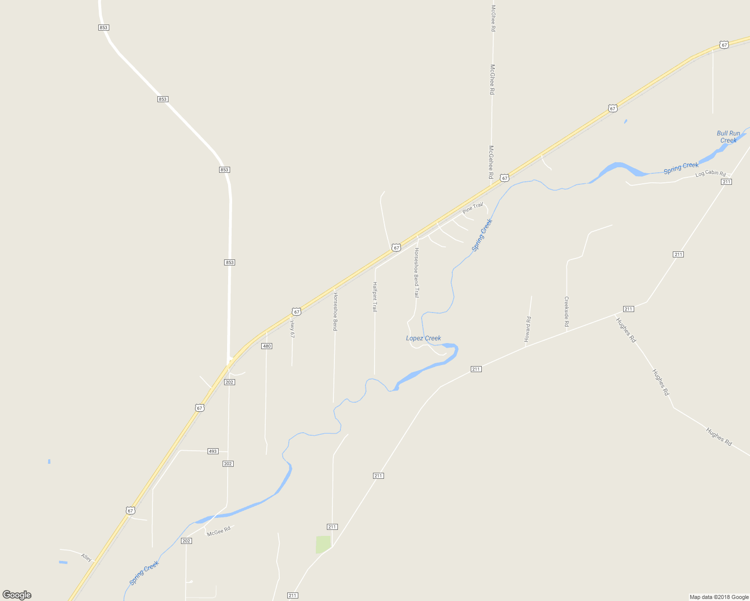 map of restaurants, bars, coffee shops, grocery stores, and more near Halfpint Trail in Mertzon