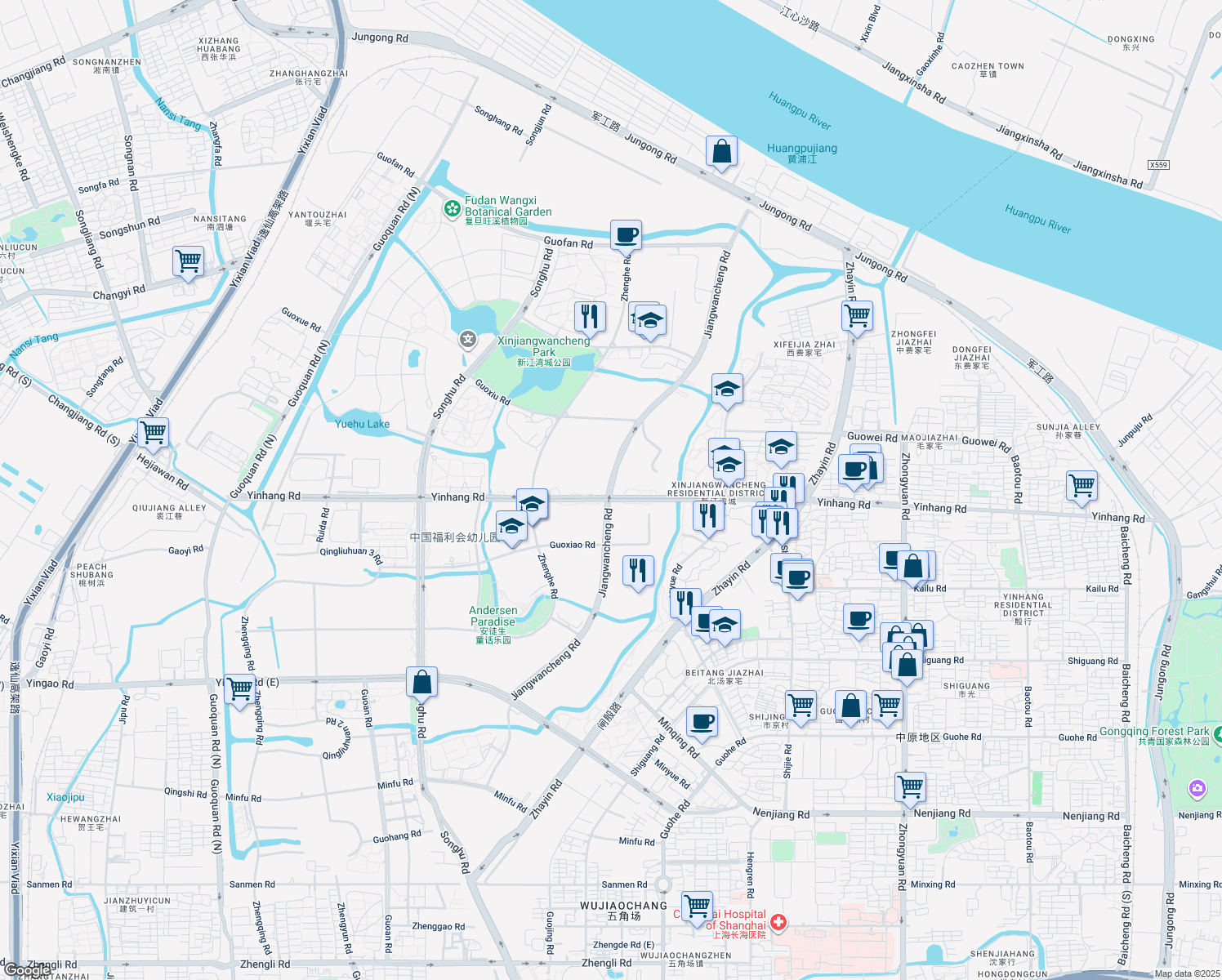 map of restaurants, bars, coffee shops, grocery stores, and more near in 