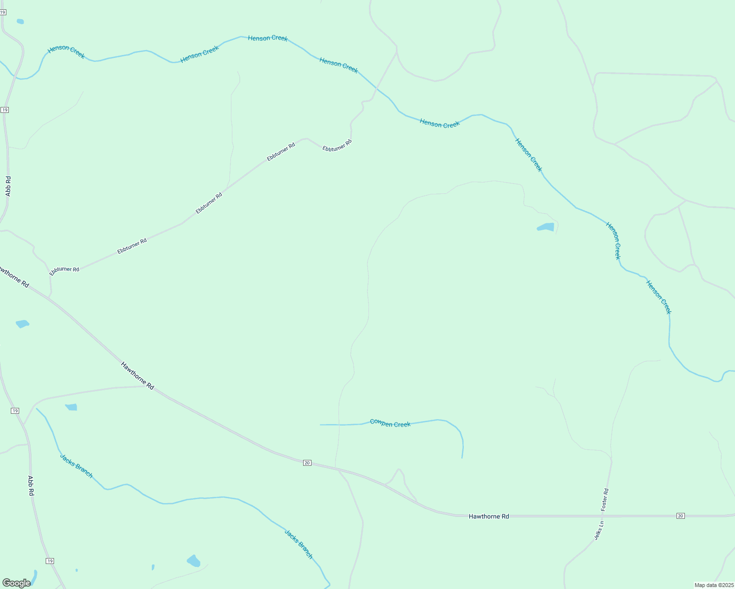 map of restaurants, bars, coffee shops, grocery stores, and more near Ebbturner Road in Wagarville